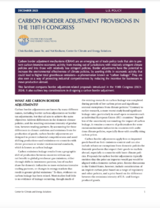 Carbon Border Adjustment Provisions in the 118th Congress
